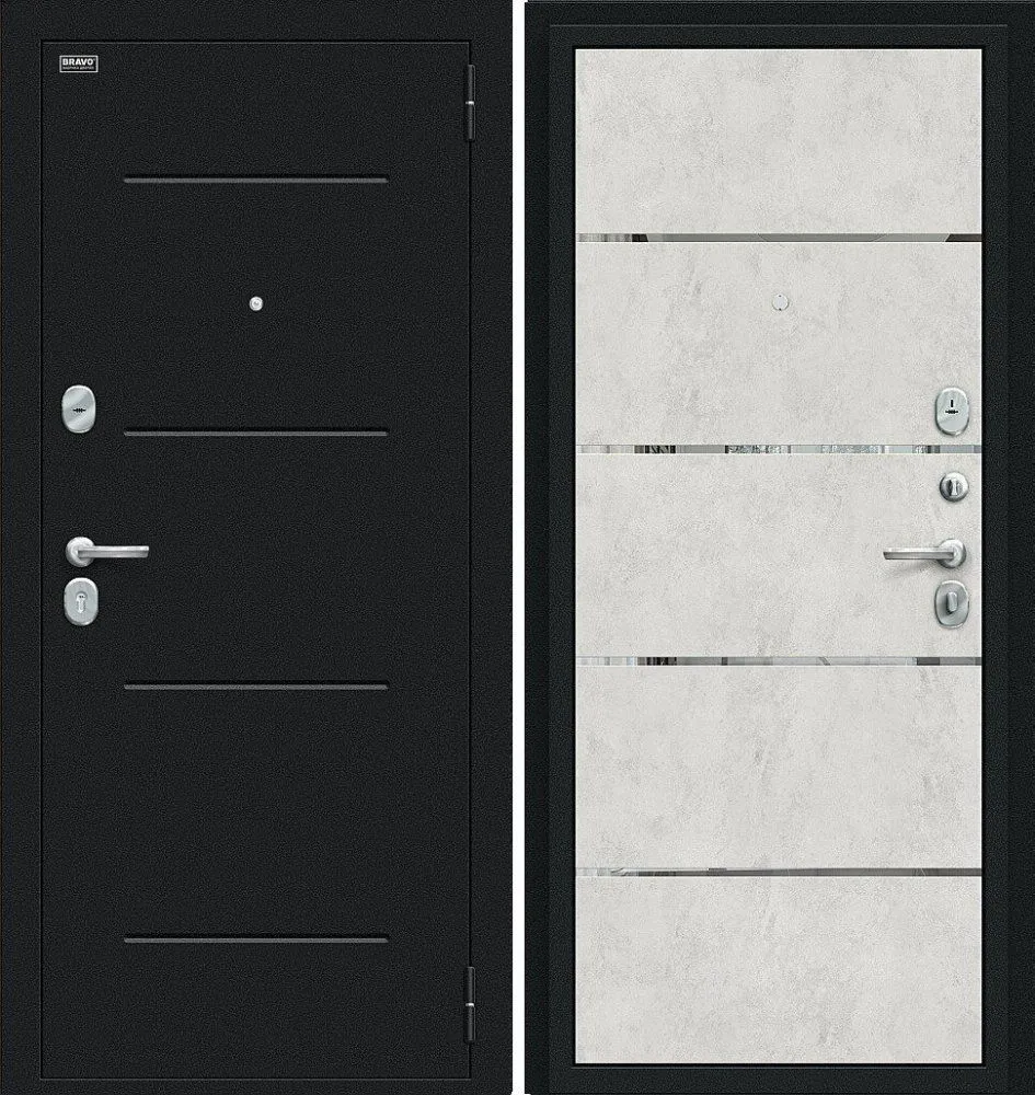 Фото Дверь Браво Лайн Букле черное/Look Art DIS006749